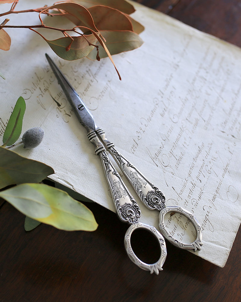French 19th Leneuf Victor Antique Sterling Silver Grape Cutter - Other - Other Metals Silver