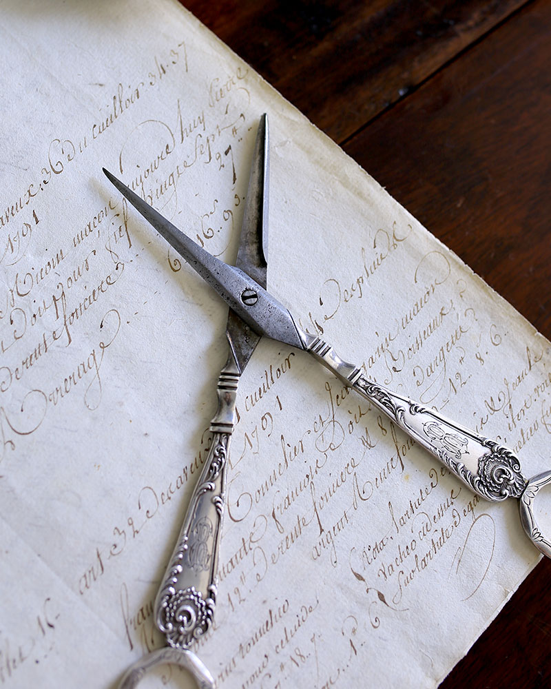 French 19th Leneuf Victor Antique Sterling Silver Grape Cutter - Other - Other Metals Silver