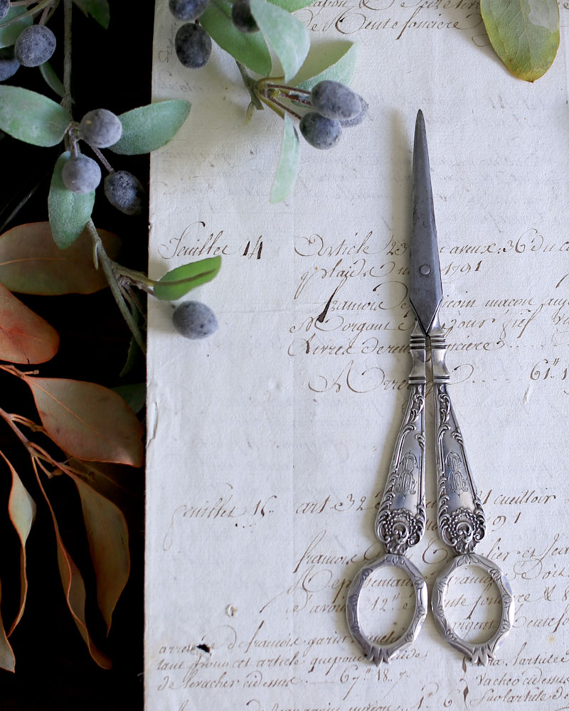 French 19th Leneuf Victor Antique Sterling Silver Grape Cutter - Other - Other Metals Silver