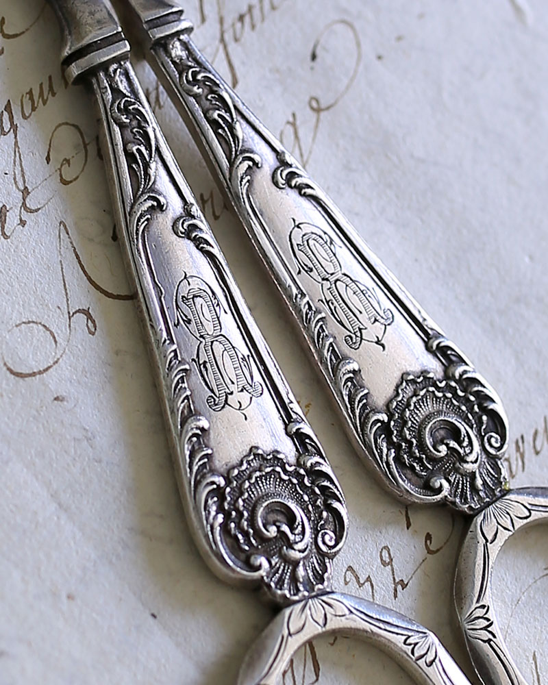 French 19th Leneuf Victor Antique Sterling Silver Grape Cutter - Other - Other Metals Silver