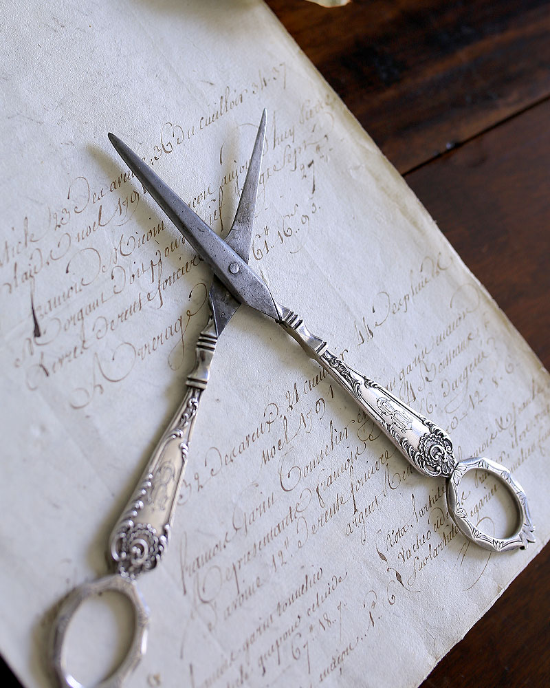 French 19th Leneuf Victor Antique Sterling Silver Grape Cutter - Other - Other Metals Silver