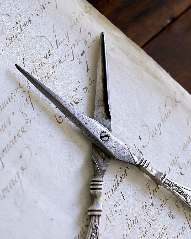 French 19th Leneuf Victor Antique Sterling Silver Grape Cutter - Other - Other Metals Silver